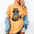 Guitar Shirt Boston Terrier Dog Playing Acoustic Guitar Women's Comfort Colors T-Shirt Mustard