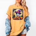 Halloween Boston Terrier Dog Breed With Jack O' Lantern Art Women's Comfort Colors T-Shirt Mustard
