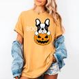 The Halloween Boston Terrier Women's Comfort Colors T-Shirt Mustard