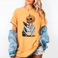 Halloween Skeleton Boston Terrier Women's Comfort Colors T-Shirt Mustard