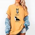 Inhale Exhale Yoga Boston Terrier Tshirt Women's Comfort Colors T-Shirt Mustard