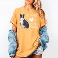 Just A Girl Who Loves Her Boston Terrier Puppy Love Women's Comfort Colors T-Shirt Mustard
