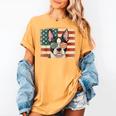 Patriotic Boston Terrier Dog Lover USA Flag 4th Of July For Men Women Kids Women's Comfort Colors T-Shirt Mustard