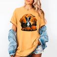 Pumpkin Boston Terrier Costume On Boston Terrier Halloween Women's Comfort Colors T-Shirt Mustard