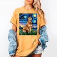 Red Heeler Starry Night Cattle Dog Colorful Art By Aja For Men Women Girls Kids Women's Comfort Colors T-Shirt Mustard