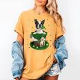 St Patrick's Day Leprechaun Boston Terrier Dog Shamrock For Men Women Kids Women's Comfort Colors T-Shirt Mustard