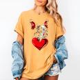 Valentine's Day Boston Terrier Dog Vector Women's Comfort Colors T-Shirt Mustard