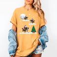 Xmas Lighting Tree Santa Riding Boston Terrier Christmas Women's Comfort Colors T-Shirt Mustard