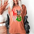 Boston Terrier Christmas Tree Lights Santa Dog Xmas For Men Women Kids Women's Comfort Colors T-Shirt Yam