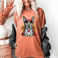 Boston Terrier Dia De Los Muertos Day Of The Dead Dog Skull For Men Women Kids Women's Comfort Colors T-Shirt Yam