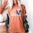 Boston Terrier Dog 4th Of July US American Flag Patriotic Women's Comfort Colors T-Shirt Yam