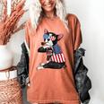 Boston Terrier Dog Merica 4th Of July Usa American Flag Men Women's Comfort Colors T-Shirt Yam