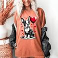 Boston Terrier Dog Valentine's Day Dog Owner Women's Comfort Colors T-Shirt Yam