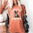 Boston Terrier Groovy World's Best Boston Mom Women's Comfort Colors T-Shirt Yam