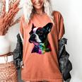 Boston Terrier Lovers Colorful Pop Art Boston Terrier Women's Comfort Colors T-Shirt Yam