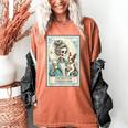 Boston Terrier Mom Skeleton Tarot Card Witch Vibes Dog Mom Women's Comfort Colors T-Shirt Yam