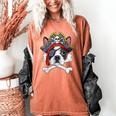 Boston Terrier Pirate T Shirt Jolly Roger Crossbones Skull Women's Comfort Colors T-Shirt Yam