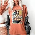 Boston Terrier Ramen Noodles Japanese Art Retro Ocean Waves Women's Comfort Colors T-Shirt Yam