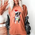 Boston Terrier Santa Christmas Lights Xmas Dog Lover Men Women Kids Women's Comfort Colors T-Shirt Yam