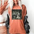 Boston Terrier Selfie With Ghosts Halloween Dog Lover Women's Comfort Colors T-Shirt Yam