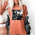 Boston Terrier Graphic Selfie With UFOs Weird Aliens Women's Comfort Colors T-Shirt Yam