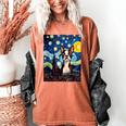Boston Terrier Starry Night Van Gogh Art Women's Comfort Colors T-Shirt Yam