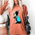 Boston Terrier Tattoos I Love Mom Women's Comfort Colors T-Shirt Yam