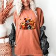 Boston Terrier Thanksgiving Leopard Pumpkins Fall Leaves Women's Comfort Colors T-Shirt Yam