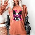 Boston Terrier Valentines Day Shirt Heart Dog Lover Women's Comfort Colors T-Shirt Yam