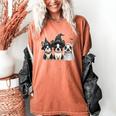 Cute Halloween Boston Terrier Dogs Witch Hat Ghost Dog For Men Women Kids Women's Comfort Colors T-Shirt Yam