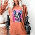 Dog Pink Boston Terrier Women's Comfort Colors T-Shirt Yam