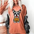 Halloween Dog Boston Terrier Mummy Costume Men Women Kids Women's Comfort Colors T-Shirt Yam