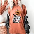 Halloween Skeleton Boston Terrier Women's Comfort Colors T-Shirt Yam