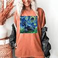 Scottish Terrier Starry Night Scotty Dog Art By Aja Women's Comfort Colors T-Shirt Yam