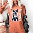 USA Flag Boston Terrier Best Dog Mom Ever 2025 Women's Comfort Colors T-Shirt Yam