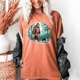 Whimsical Forest Adventures Sasquatch Bigfoot Walking Boston Terrier Dog Lovers Women's Comfort Colors T-Shirt Yam