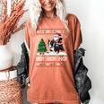 Xmas Tree Lighting Santa Riding Boston Terrier Christmas Women's Comfort Colors T-Shirt Yam
