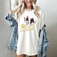 Ballaholic Boston Terrier Dog Chasing Bostie Ball Women's Comfort Colors T-Shirt Ivory