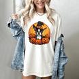 Boston Terrier Bostie Dog Breed Pet Halloween Pumpkins Women's Comfort Colors T-Shirt Ivory