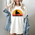 Boston Terrier Bostie Sunset Retro Dog Pet Mom Dad Women's Comfort Colors T-Shirt Ivory