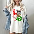 Boston Terrier Christmas Tree Lights Santa Dog Xmas For Men Women Kids Women's Comfort Colors T-Shirt Ivory