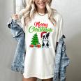 Boston Terrier Christmas Tree Lights Xmas Dog Lover Women's Comfort Colors T-Shirt Ivory