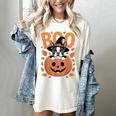 Boston Terrier Costume On Pumpkin Halloween Boston Terrier Women's Comfort Colors T-Shirt Ivory