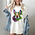 Boston Terrier In Day Of The Dead Sugar Skull Dog Women's Comfort Colors T-Shirt Ivory