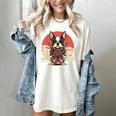 Boston Terrier Dog Japanese Style Samurai Dogs Women's Comfort Colors T-Shirt Ivory