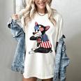 Boston Terrier Dog Merica 4th Of July Usa American Flag Men Women's Comfort Colors T-Shirt Ivory
