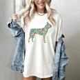 Boston Terrier Flower Silhouette Floral Dog Men Women Girls Kids Women's Comfort Colors T-Shirt Ivory
