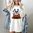 Boston Terrier Ghost Boo Halloween Kids Women's Comfort Colors T-Shirt Ivory