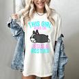 Boston Terrier This Girl Runs On Jesus And Boston Terriers Women's Comfort Colors T-Shirt Ivory