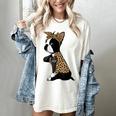 Boston Terrier Lover I Love Mom Tattoo Leopard Women's Comfort Colors T-Shirt Ivory